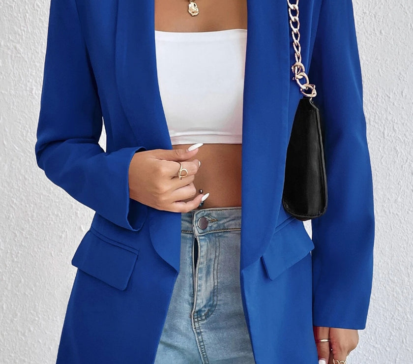 Shawl Collar Long Sleeve Blazer