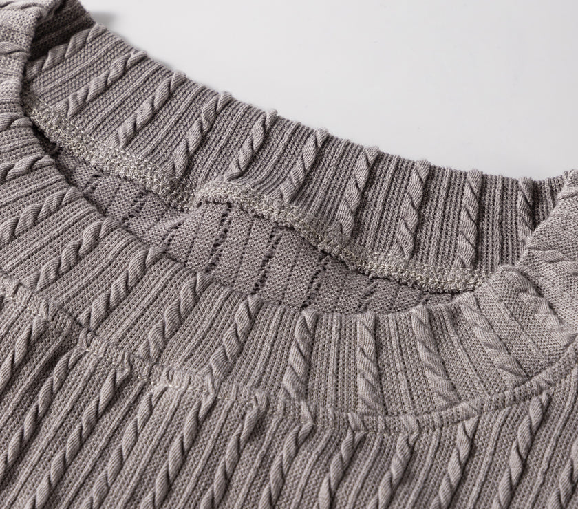 Sleet Solid Color Textured Flutter Sleeve Top