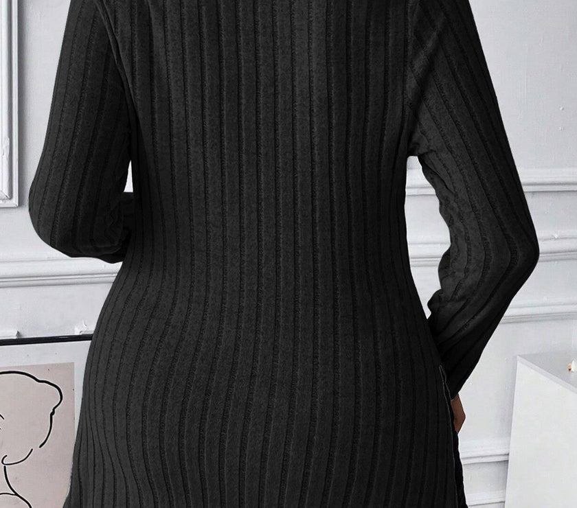Plus Size Square Neck Long Sleeve Top