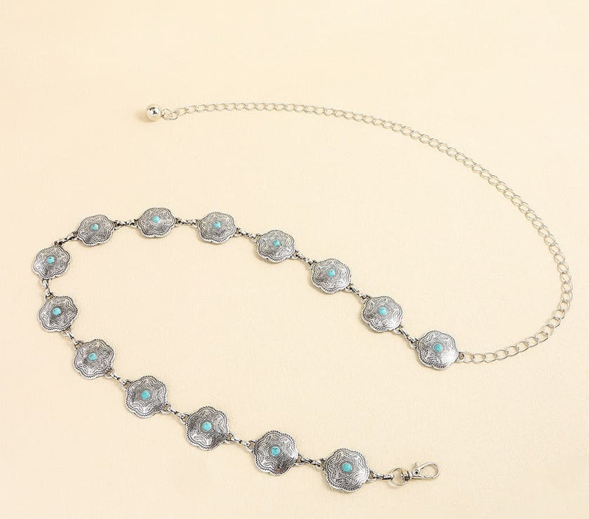 Vintage Turquoise Alloy Belt