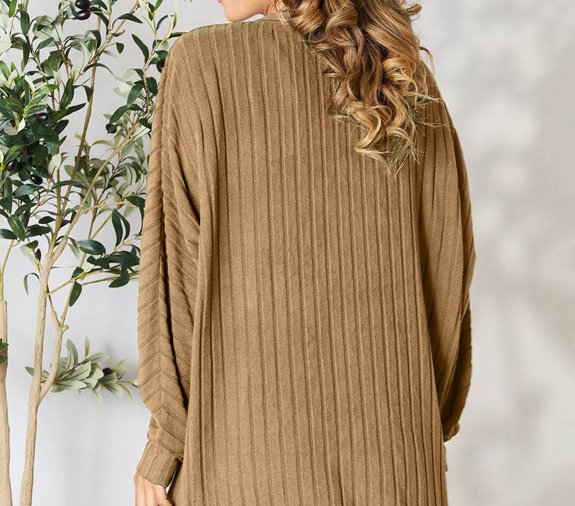 Basic Bae Full Size Ribbed Cocoon Cardigan