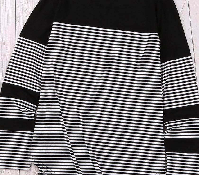 Striped Round Neck Long Sleeve T-Shirt