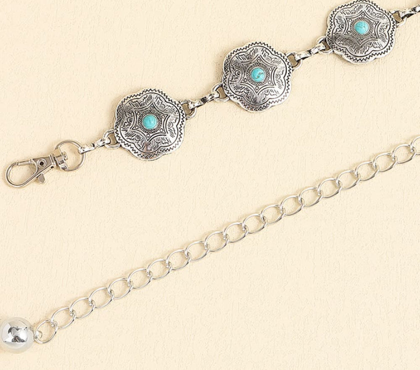 Vintage Turquoise Alloy Belt