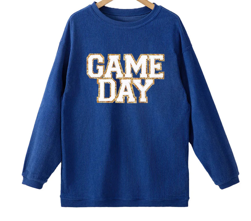 GAME DAY Round Neck Long Sleeve Sweatshirt