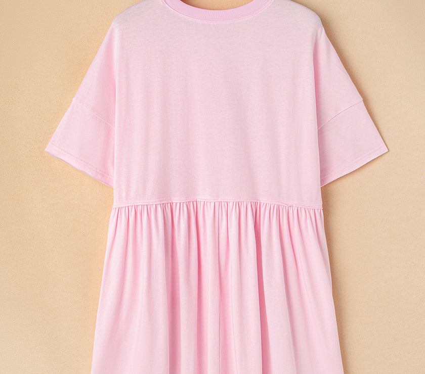 Round Neck Half Sleeve Mini Dress