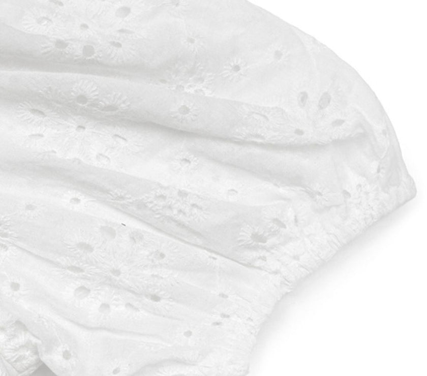 Perfee Tied Eyelet Short Sleeve Bodysuit