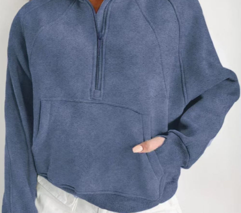 Half Zip Long Sleeve Sweatshirt