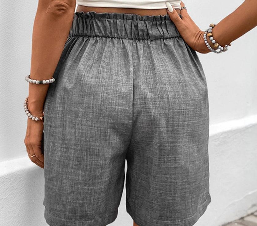 Perfee Frill Shorts with Pockets