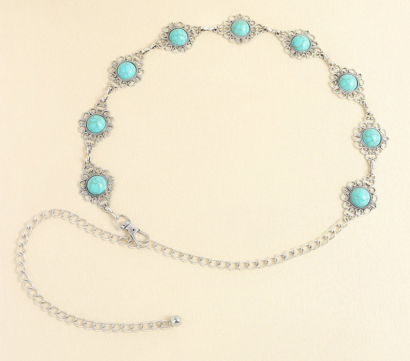 Vintage Turquoise Alloy Belt