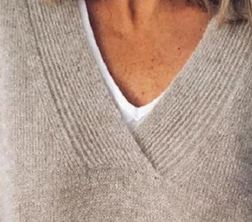 V-Neck Dropped Shoulder Sweater