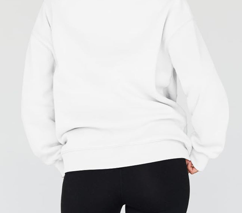 Mock Neck Drop Shoulder Long Sleeve Sweatshirt