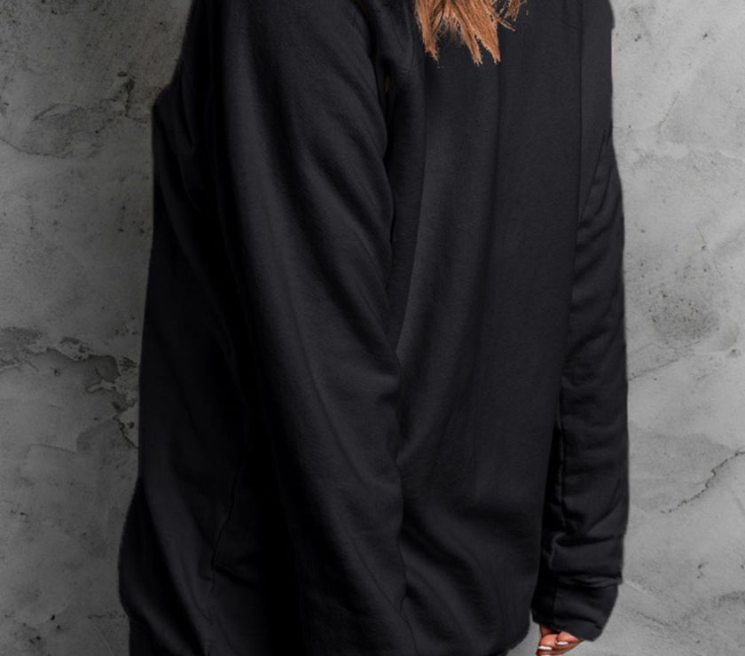 Letter Graphic Round Neck Long Sleeve Sweatshirt