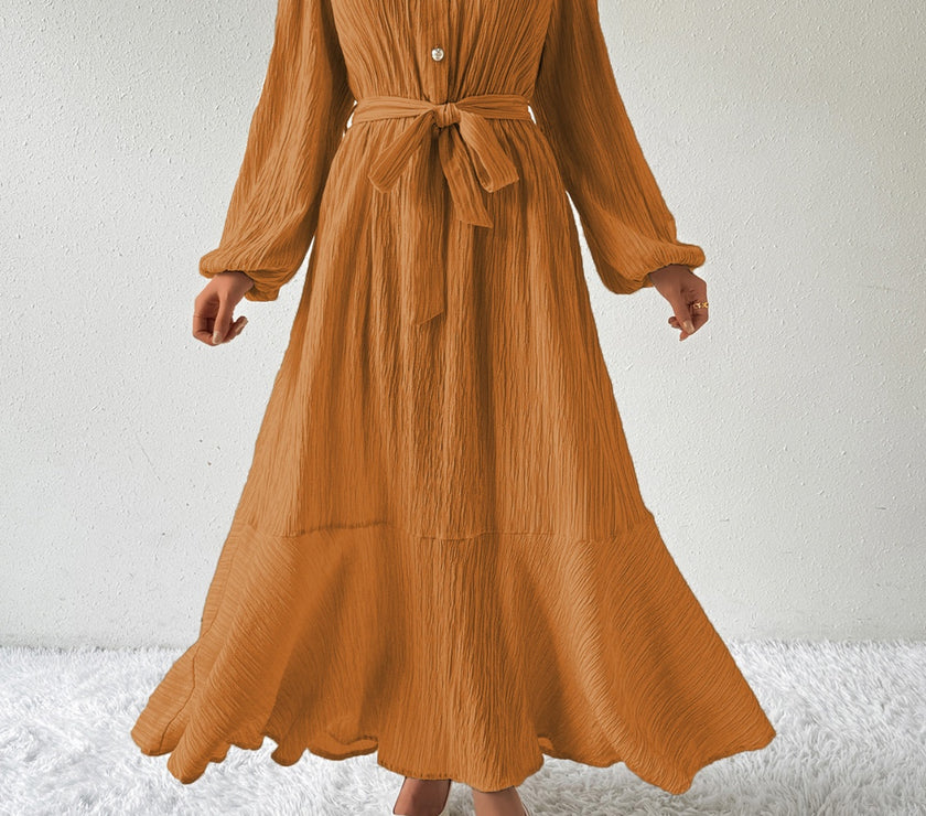 Honey Tie Waist Long Sleeve Dress