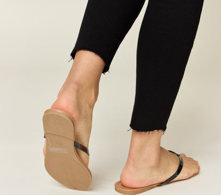 WILD DIVA PU Leather Open Toe Sandals