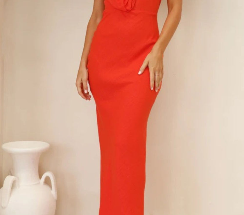 Ruched Single Shoulder Maxi Dress