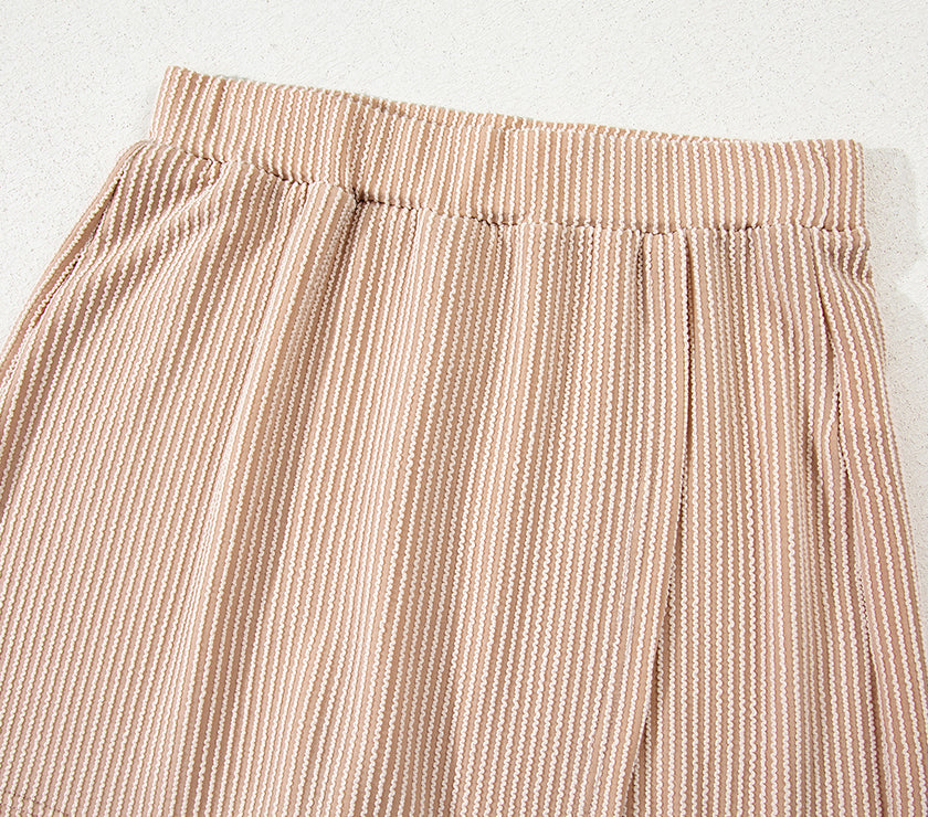 Jet Stream Corded Elastic High Waist Wrap Skort