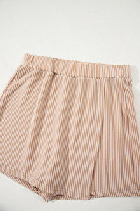 Jet Stream Corded Elastic High Waist Wrap Skort