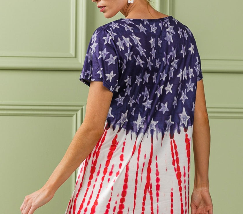 BiBi American Flag Theme Tee Dress