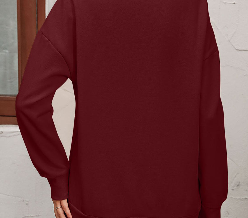 Mandy Zip-Up Dropped Shoulder Sweatshirt