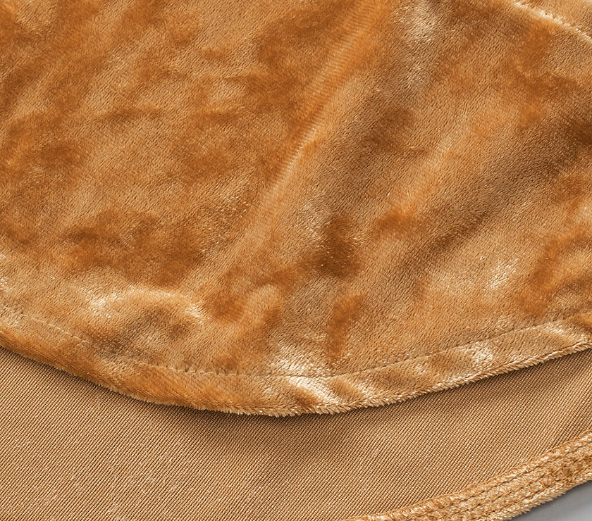 Button Down Loose Fit Velvet Shirt