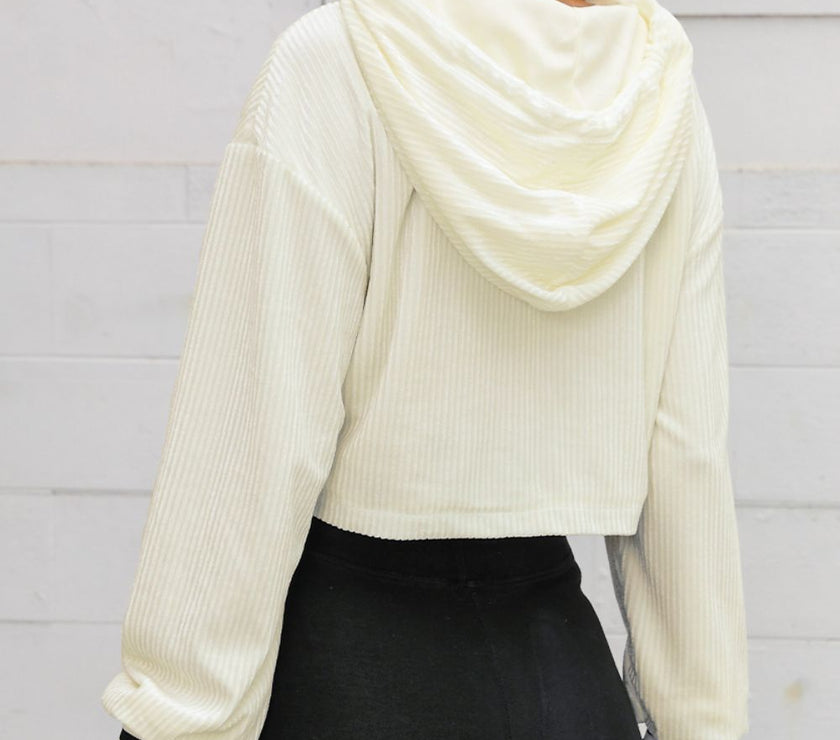 Drawstring Drop Shoulder Long Sleeve Hoodie