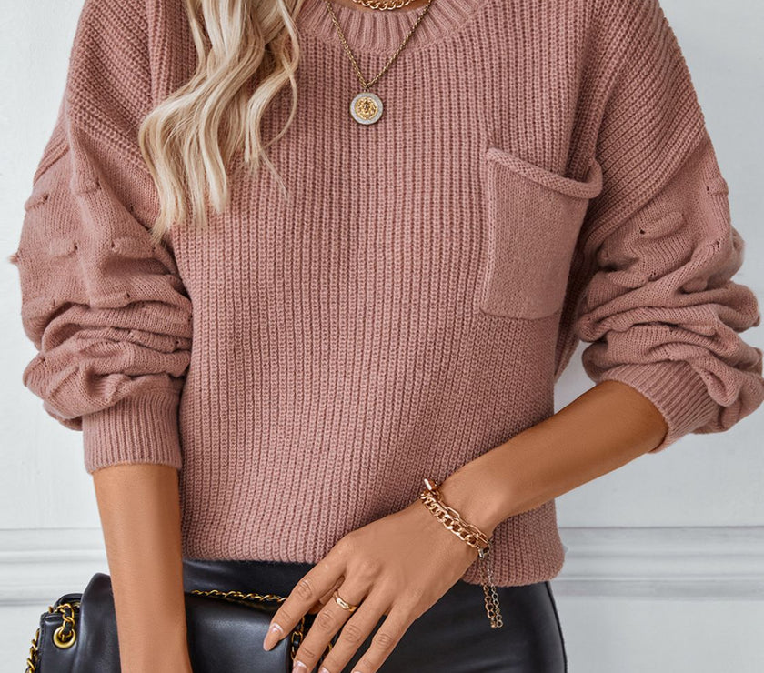 Round Neck Drop Shoulder Sweater
