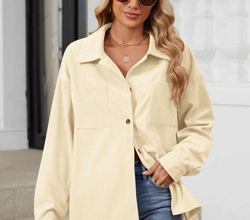 Button Up Long Sleeve Shirt with Breast Pockets