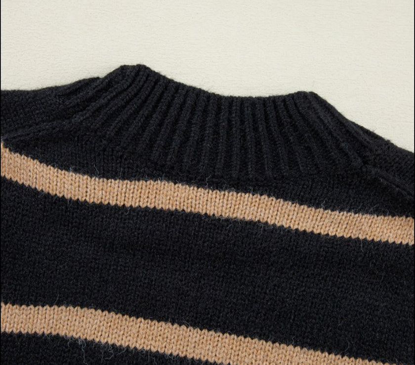 Striped Button Down Long Sleeve Cardigan