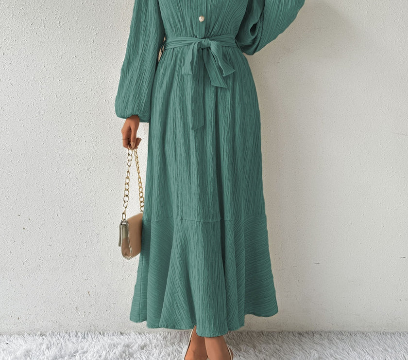 Honey Tie Waist Long Sleeve Dress