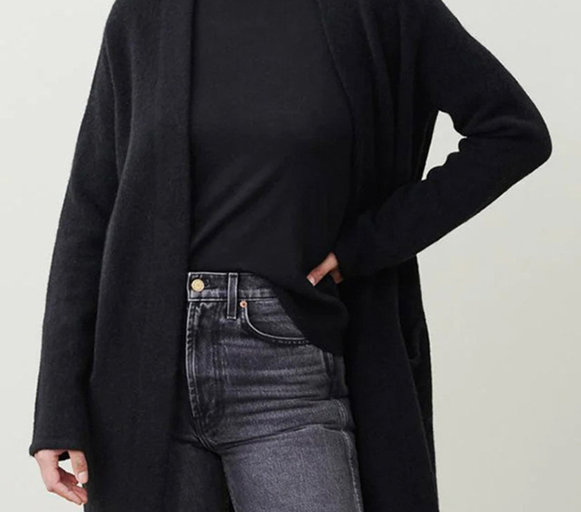 Open Front Long Sleeve Cardigan with Pockets