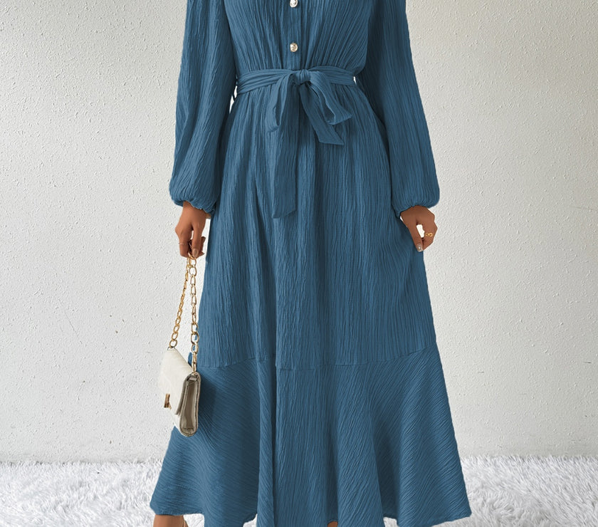 Honey Tie Waist Long Sleeve Dress