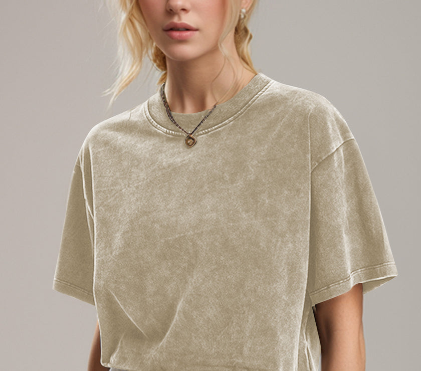 Basic Bae Round Neck Dropped Shoulder Short Sleeve T-Shirt