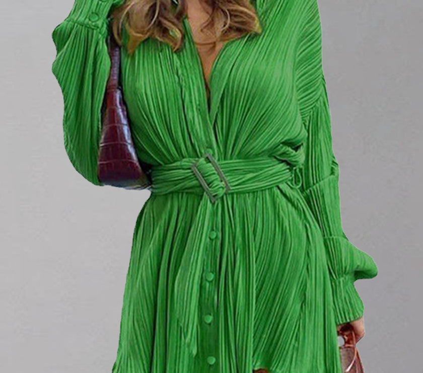 Button Up Dropped Shoulder Shirt Dress