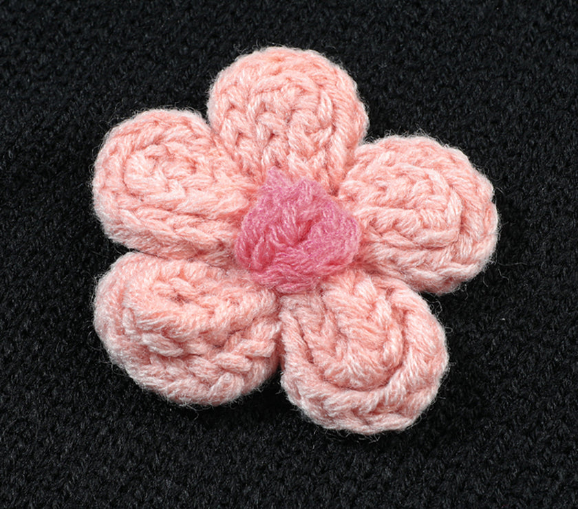 Floral Applique Drop Shoulder Open Front Cardigan