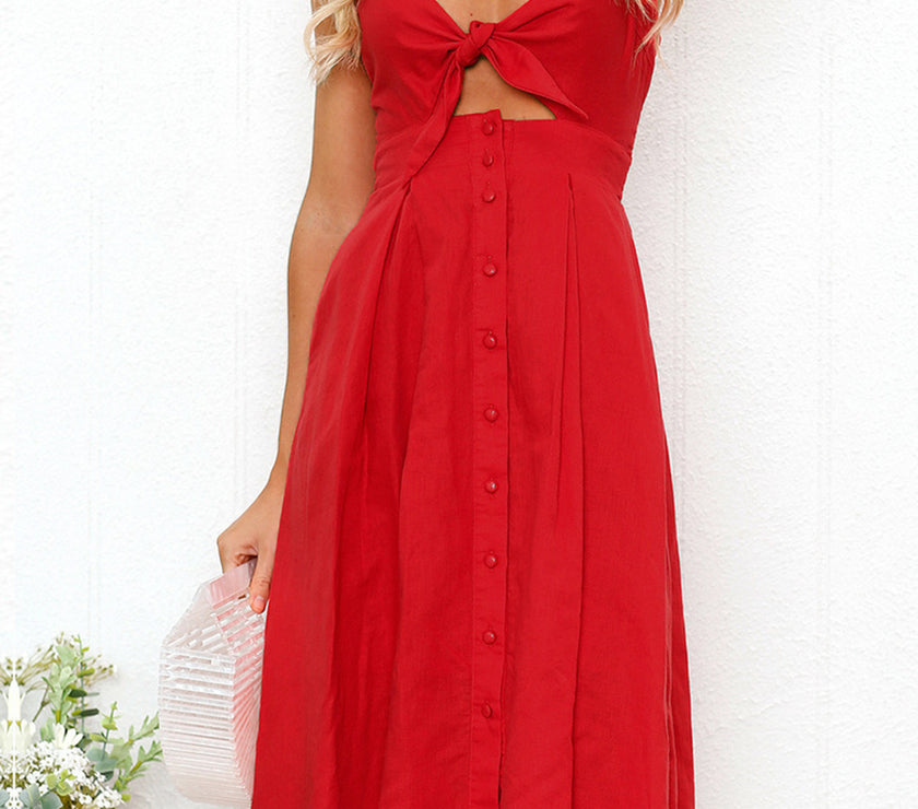 Cutout Smocked Sweetheart Neck Cami Dress