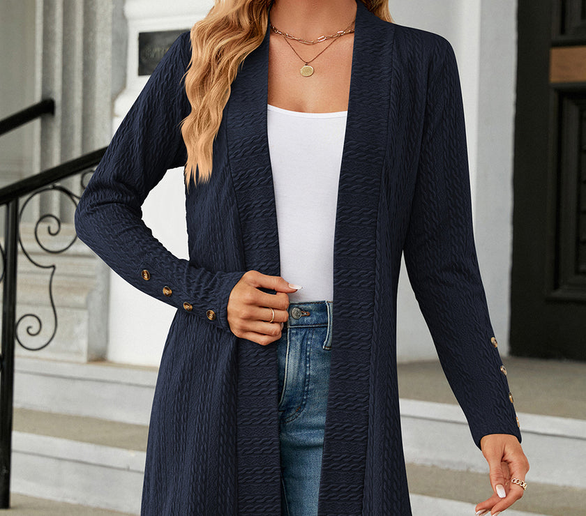 Open Front Long Sleeve Cardigan