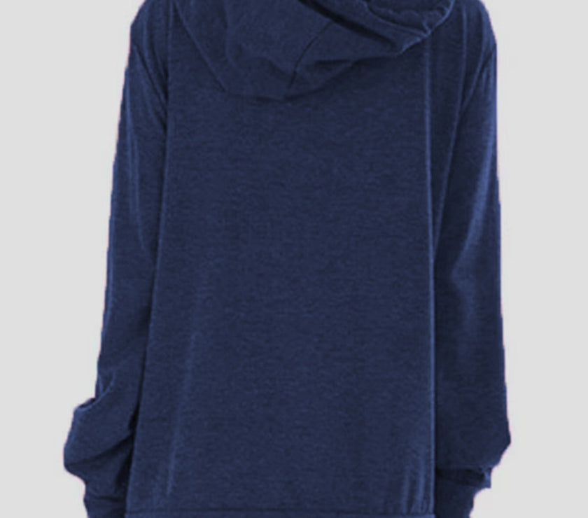 Drawstring Letter Graphic Long Sleeve Hoodie