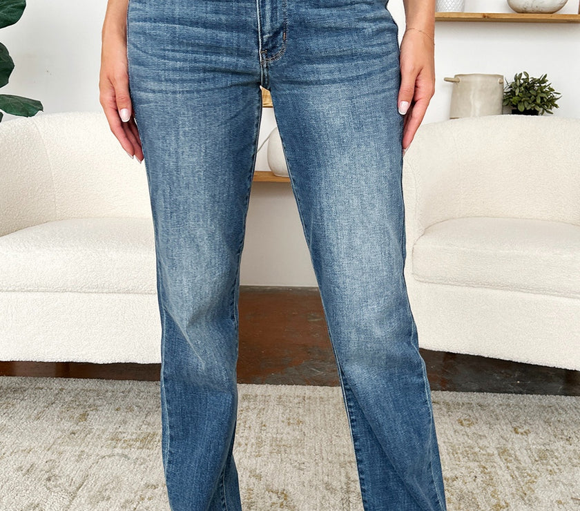 Judy Blue Full Size Mid Rise Release Hem Jeans