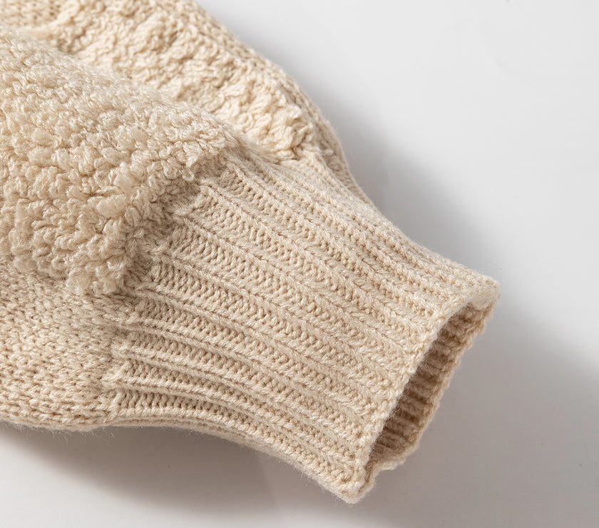 Checkered Round Neck Dropped Shoulder Sweater