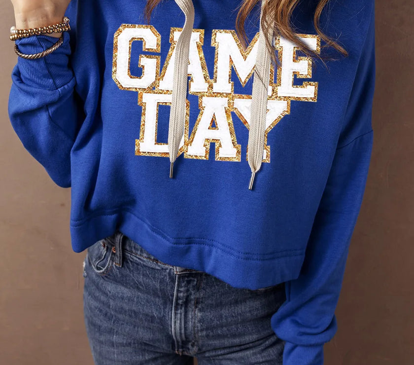 GAME DAY Drawstring Long Sleeve Hoodie