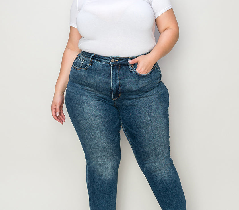Judy Blue Full Size Tummy Control High Waist Slim Jeans