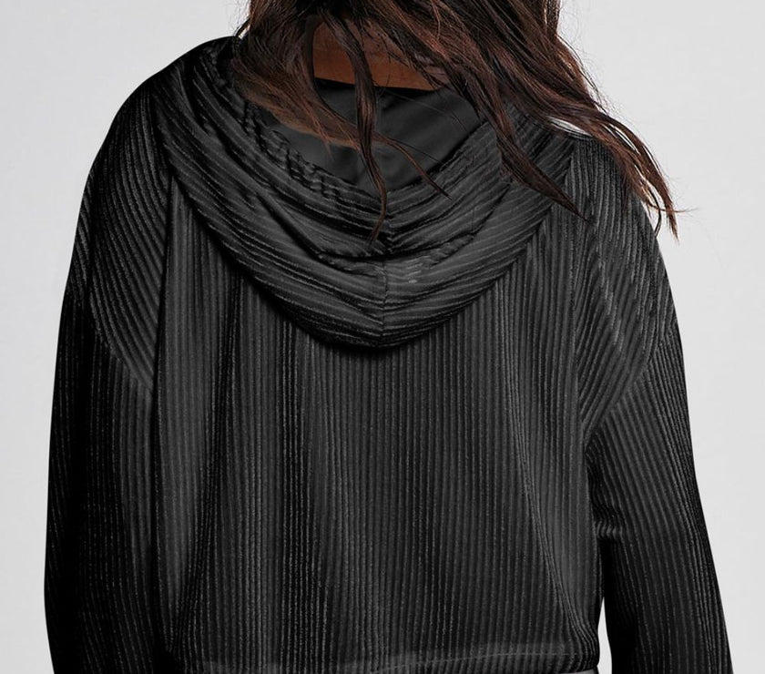 Drawstring Drop Shoulder Long Sleeve Hoodie