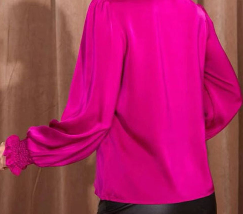 Frill Tied Lantern Sleeve Blouse