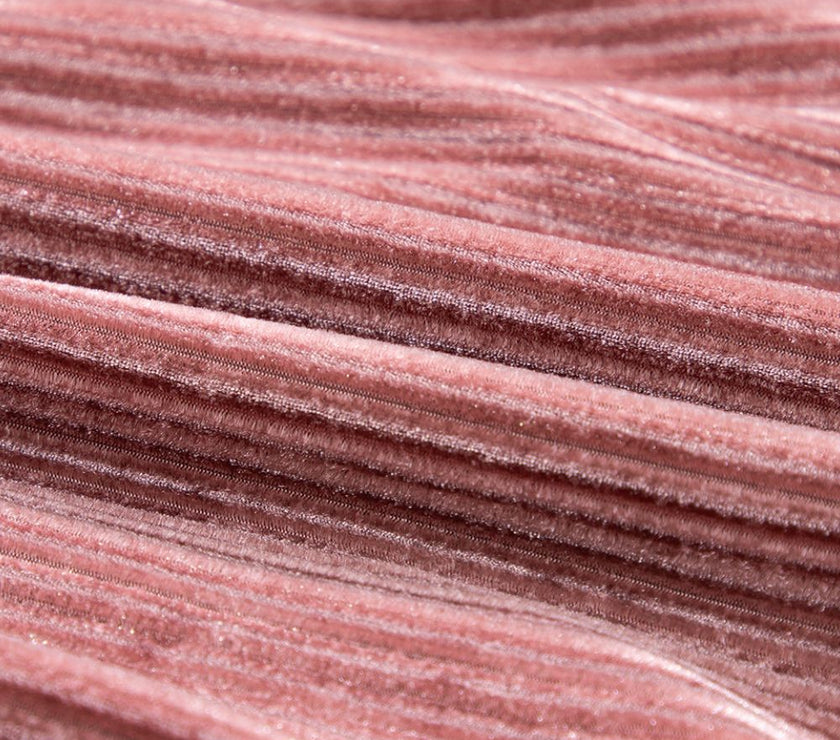 Ruffle Hem Round Neck Long Sleeve Dress