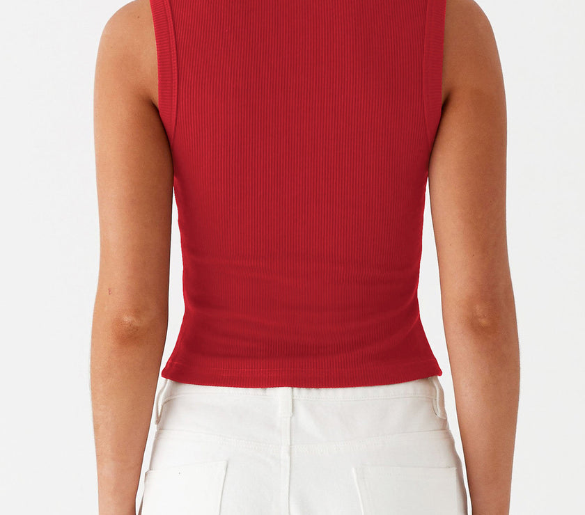 Lovelet Button Up Round Neck Tank