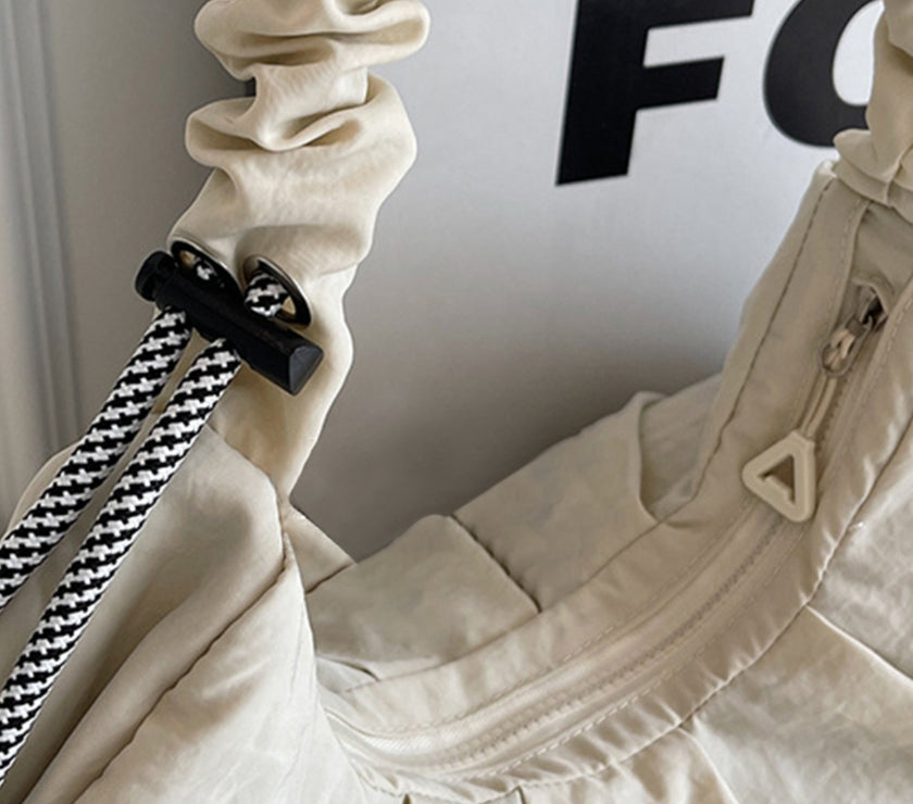 Drawstring Strap Ruched Crossbody Bag