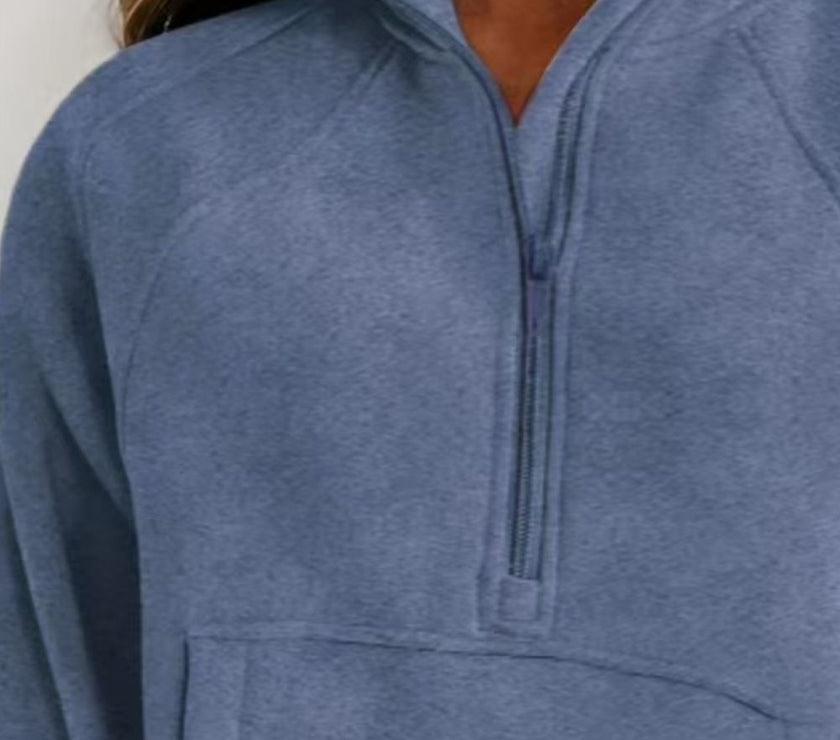 Half Zip Long Sleeve Sweatshirt