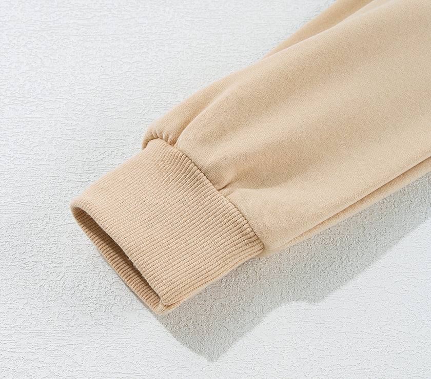 Apricot Striped Accent Pullover and Shorts Two Piece Casual Set