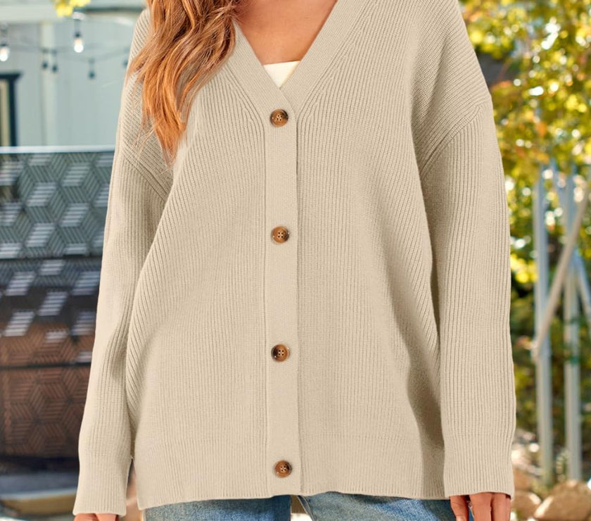 Button Down Long Sleeve Cardigan