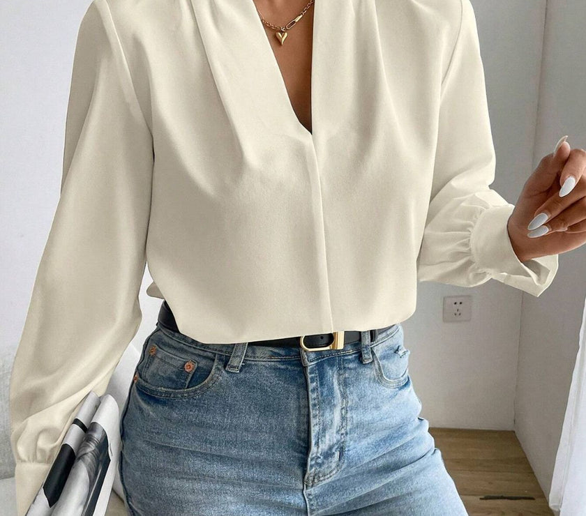 V Neck Long Sleeve Top